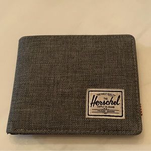 Herschel Supply Co. Roy RFID Gray Canvas Wallet Used Excellent Condition